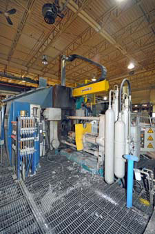 Buhler 800 ton Evolution aluminum cold chamber die cast machine with Wollin automation now located in India Buhler 800 ton Evolution aluminum cold chamber die cast machine with Wollin automation now located in India