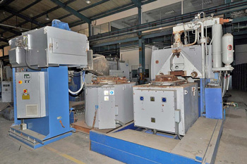 Shot end view of NTP die cast machine